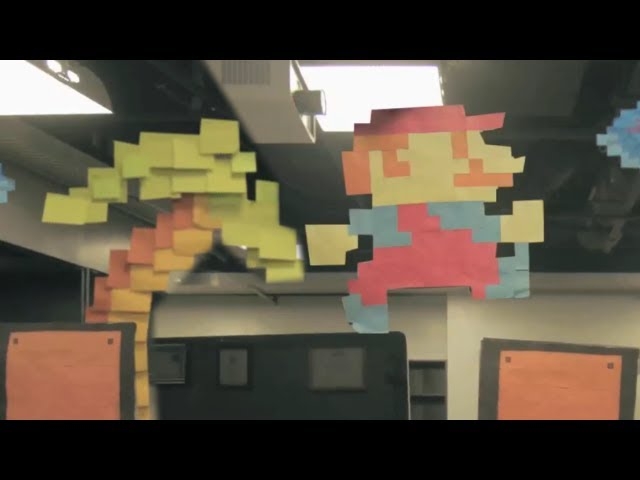 Someone made a colorful stop-motion Super Mario Bros. clip out of Post-It Notes