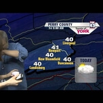 Bronson Pinchot did a perfect, strange weather forecast in Pennsylvania today