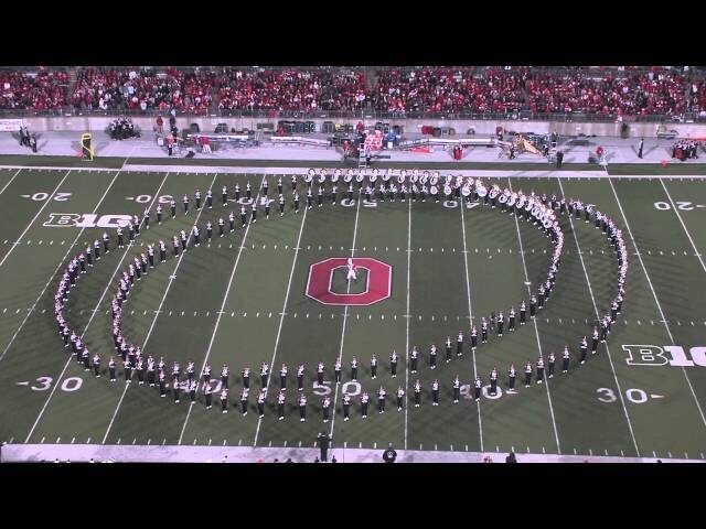 The Ohio State University marching band created a chomping T-Rex for its pretty amazing film-themed halftime show