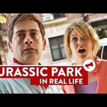 Improv Everywhere recreated Jurassic Park in Brooklyn, complete with walking Velociraptor