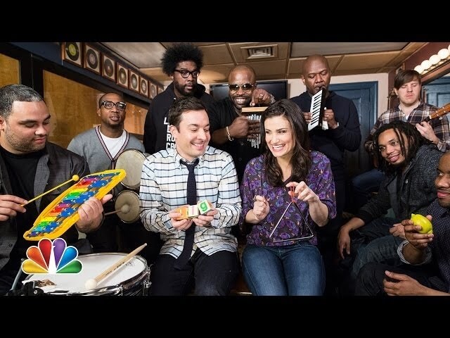 Idina Menzel, Jimmy Fallon, and The Roots played "Let It Go" using classroom instruments