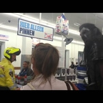 Watch Dutch shoppers react as a 7-foot-tall orc wanders a supermarket