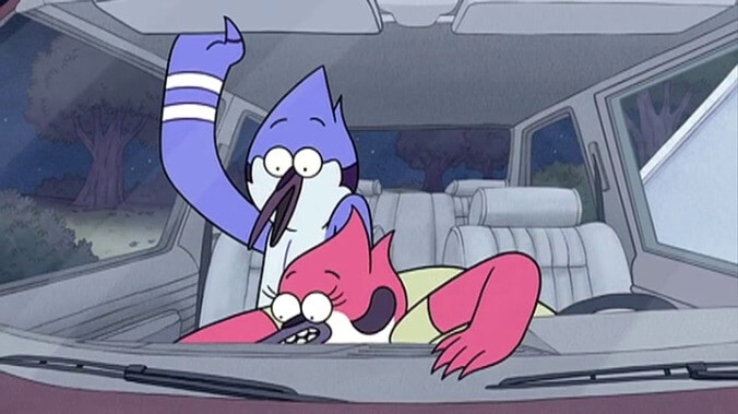 The Regular Show season three DVD will teach you how to make birds kiss