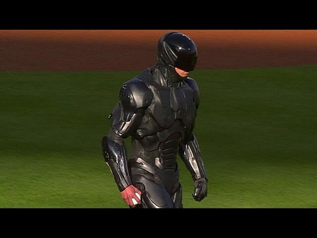 Dead or alive, you could probably pitch better than RoboCop