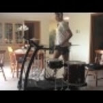 Man shames you by playing drums while running on treadmill