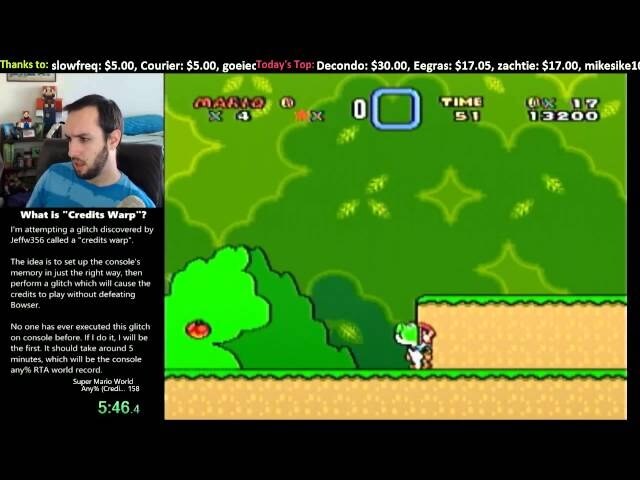 A speedrunner tricked Super Mario World into ending in 6 minutes