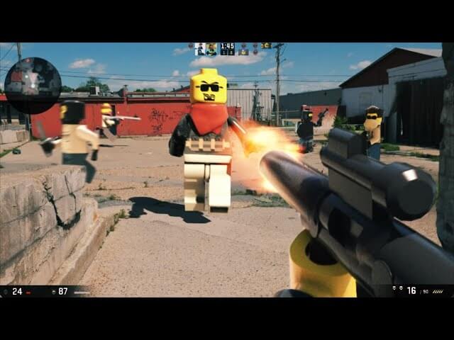 Short film turns first-person shooters into giant Lego battles