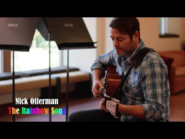 Nick Offerman sings about rainbows, Cialis, and Pontius Pilate for charity