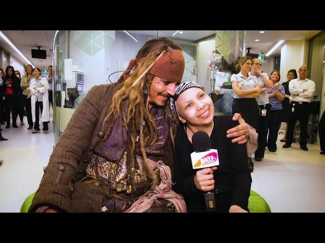 Johnny Depp uses his Johnny Deppness for good, appears at children’s hospital as Captain Jack Sparrow