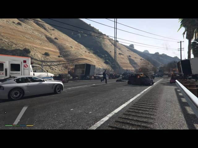 Pinnacle of Grand Theft Auto V reached in this bloody, glorious pile-up video