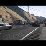 Pinnacle of Grand Theft Auto V reached in this bloody, glorious pile-up video