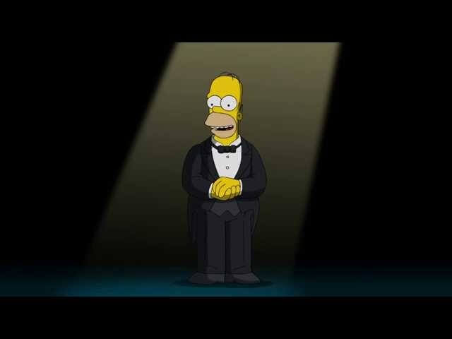 Homer Simpson presented James L. Brooks with a career achievement award