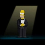 Homer Simpson presented James L. Brooks with a career achievement award