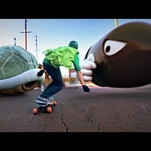 Luigi risks his life skateboarding in this Mario Kart parody