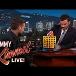 Jimmy Kimmel challenged Tobey Maguire to a stoic game of Connect Four last night