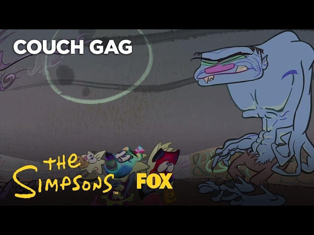 Here’s the new “Treehouse Of Horror” couch gag from Ren & Stimpy’s John K.