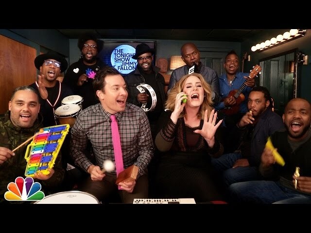 Watch Adele, Jimmy Fallon, and The Roots play “Hello” on classroom instruments