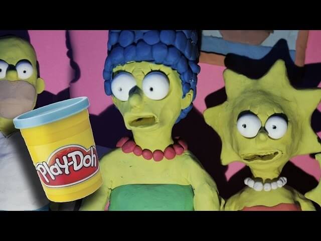 The Simpsons meets You’re Next in this claymation couch gag