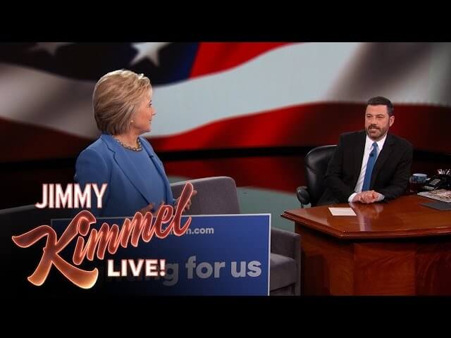 Jimmy Kimmel mansplains political campaigning to Hillary Clinton