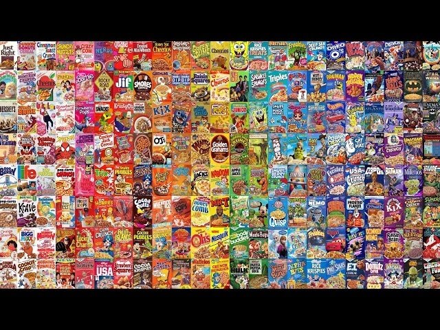 This is what a whole wall of pop culture cereal boxes looks like