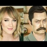 Watch a makeup artist transform herself into Ron Swanson