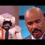Steve Harvey realizes a robot takeover is inevitable in this disturbing video
