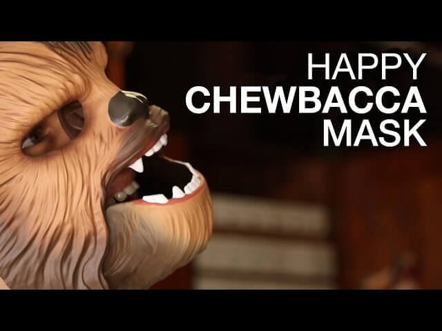 Once hacked, a Chewbacca mask can say all kinds of things