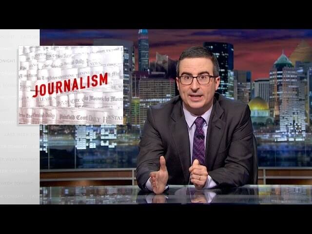 John Oliver “investifarts” the imminent demise of print journalism