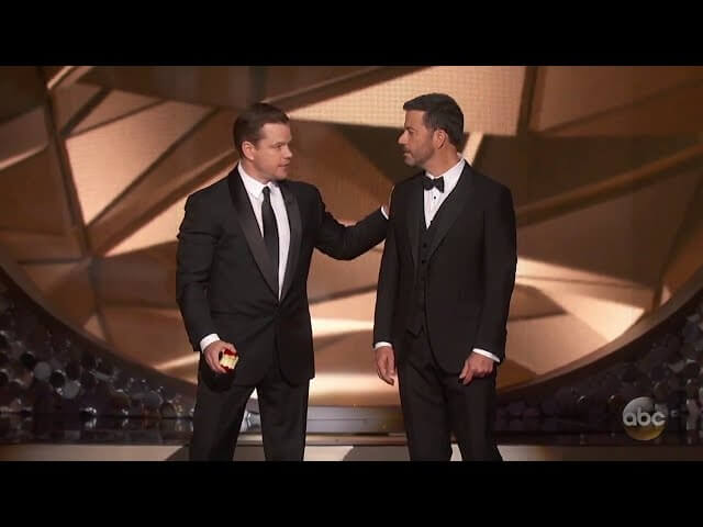 Matt Damon and Jimmy Kimmel give Emmys viewers the reference they were waiting for