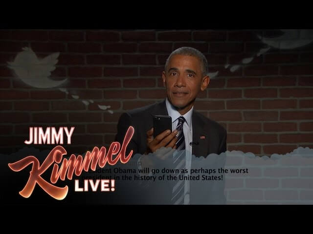 President Obama mocks Trump’s criticism of his administration on Kimmel Live