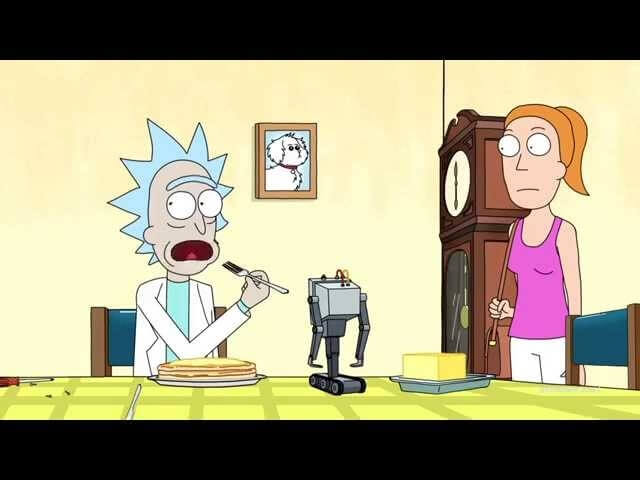 Some cruel YouTuber recreated the butter-passing robot from Rick And Morty