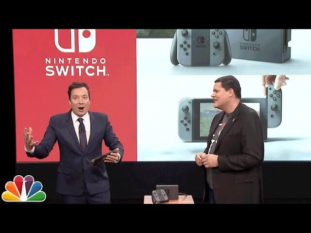 Professional fanboy Jimmy Fallon plays the Nintendo Switch on The Tonight Show