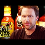 Charlie Day eats a bunch of hot wings, tries not to cry