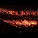 Behold, an arena of children singing They Might Be Giants’ “Birdhouse In Your Soul”