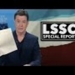 Stephen Colbert parodies Rachel Maddow’s big reveal on The Late Show