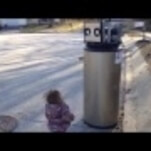 Little girl mistakes water heater for robot, welcomes it to Earth, hugs it, is great