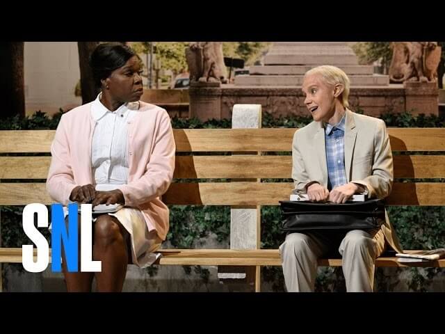 Kate McKinnon reimagines Jeff Sessions as Forrest Gump on Saturday Night Live