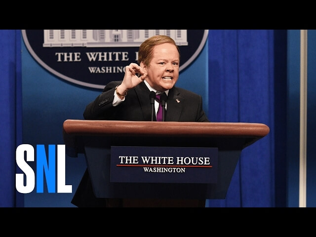 Sean Spicer finally got to make his dumb SNL joke