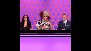 The Drag Race crew jumps in front of the camera for the makeover challenge