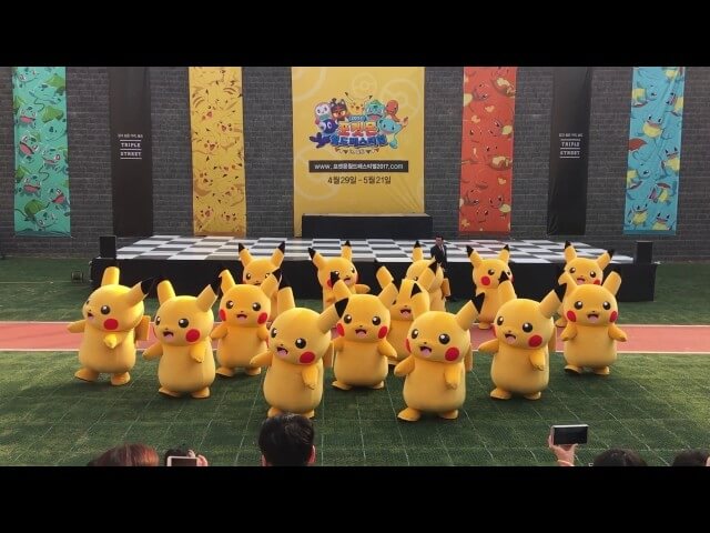 People freaked the fuck out when this dancing Pikachu malfunctioned