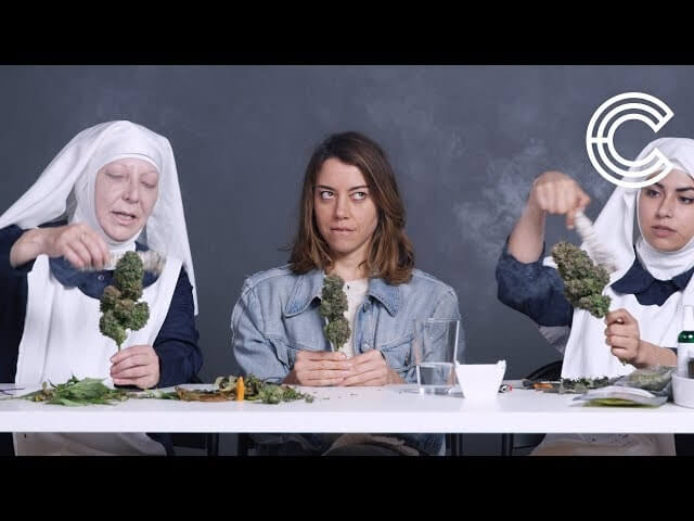 Let’s all chill and watch Aubrey Plaza get high with nuns