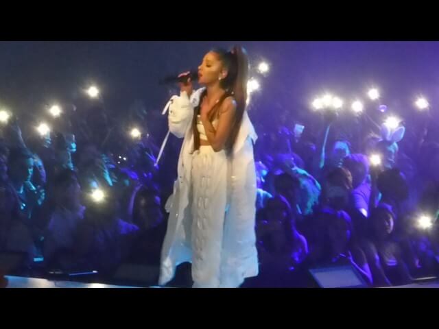 Watch footage of Ariana Grande’s tearful return to tour