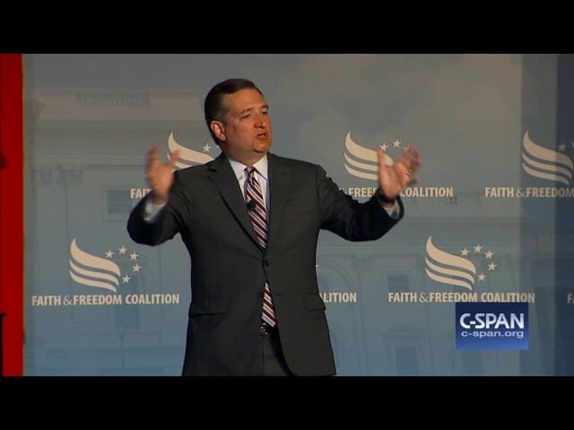 Relax, sit back, and enjoy the sight of Ted Cruz getting played off a stage mid-speech