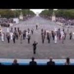 Very French marching band performs Daft Punk to our nonplussed president