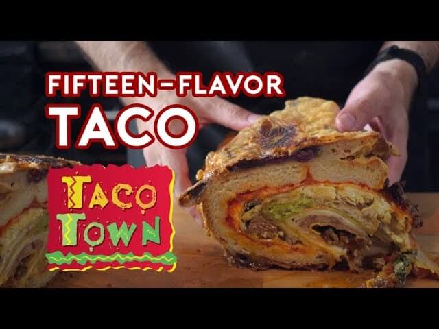 A valiant attempt to create SNL’s 15-flavor “pizza crepe taco pancake chili bag”