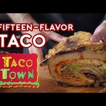 A valiant attempt to create SNL’s 15-flavor “pizza crepe taco pancake chili bag”