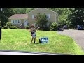 Guy with “Free Metal” sign delivers