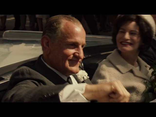 Woody Harrelson is America’s grouchy, toilet-sitting president in the first trailer for LBJ