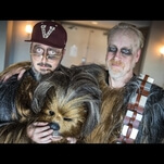 See John Hodgman and Adam Savage go incognito as a pair of Chewbaccas