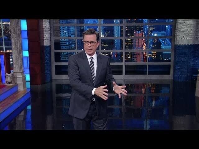 Stephen Colbert condemns Donald Trump as forcefully as Donald Trump doesn’t condemn Nazis